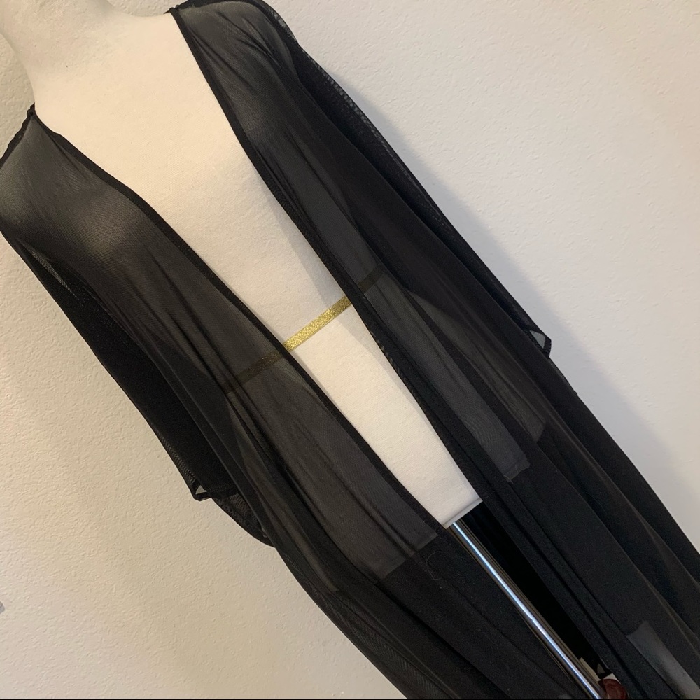 Forever 21 Sheer Mesh Black Long Swim Coverup 🖤